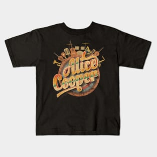 Tour Music Designs Vintage Retro - Alice Cooper Kids T-Shirt